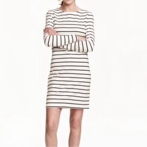 H&M Basic Cream + Black Striped Dress in Women’s size Medium